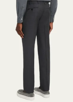 KitonMen's Wool Twill Flat-Front Trousers