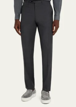 KitonMen's Wool Twill Flat-Front Trousers