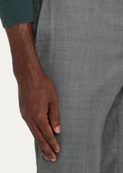KitonMen's Wool Twill Flat-Front Trousers
