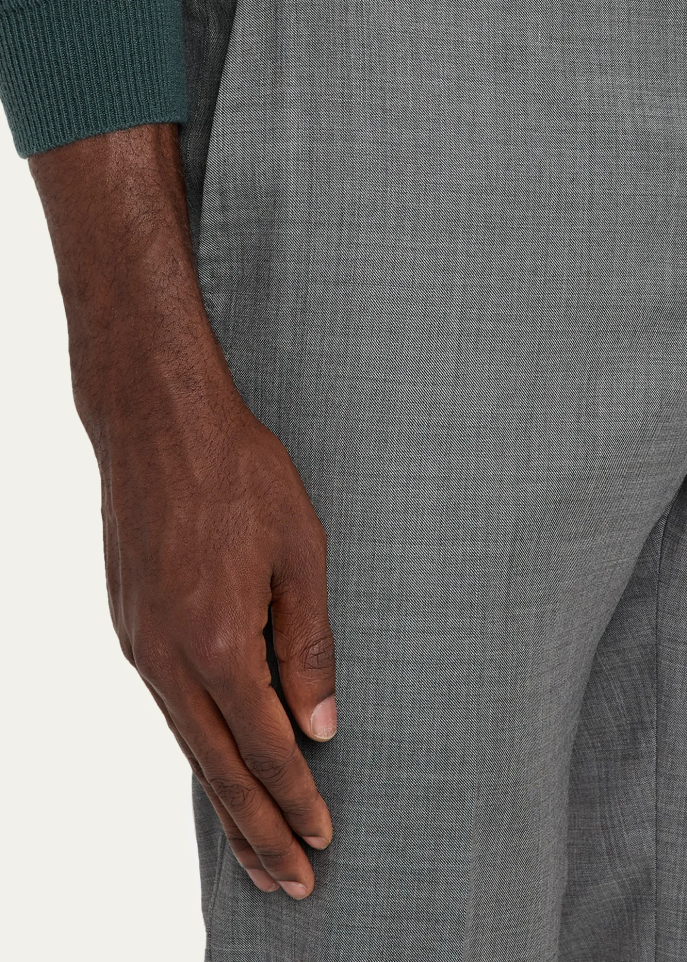 KitonMen's Wool Twill Flat-Front Trousers