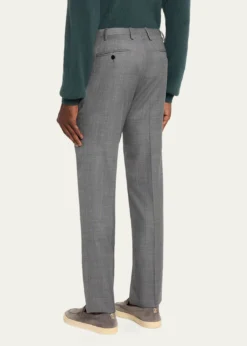 KitonMen's Wool Twill Flat-Front Trousers