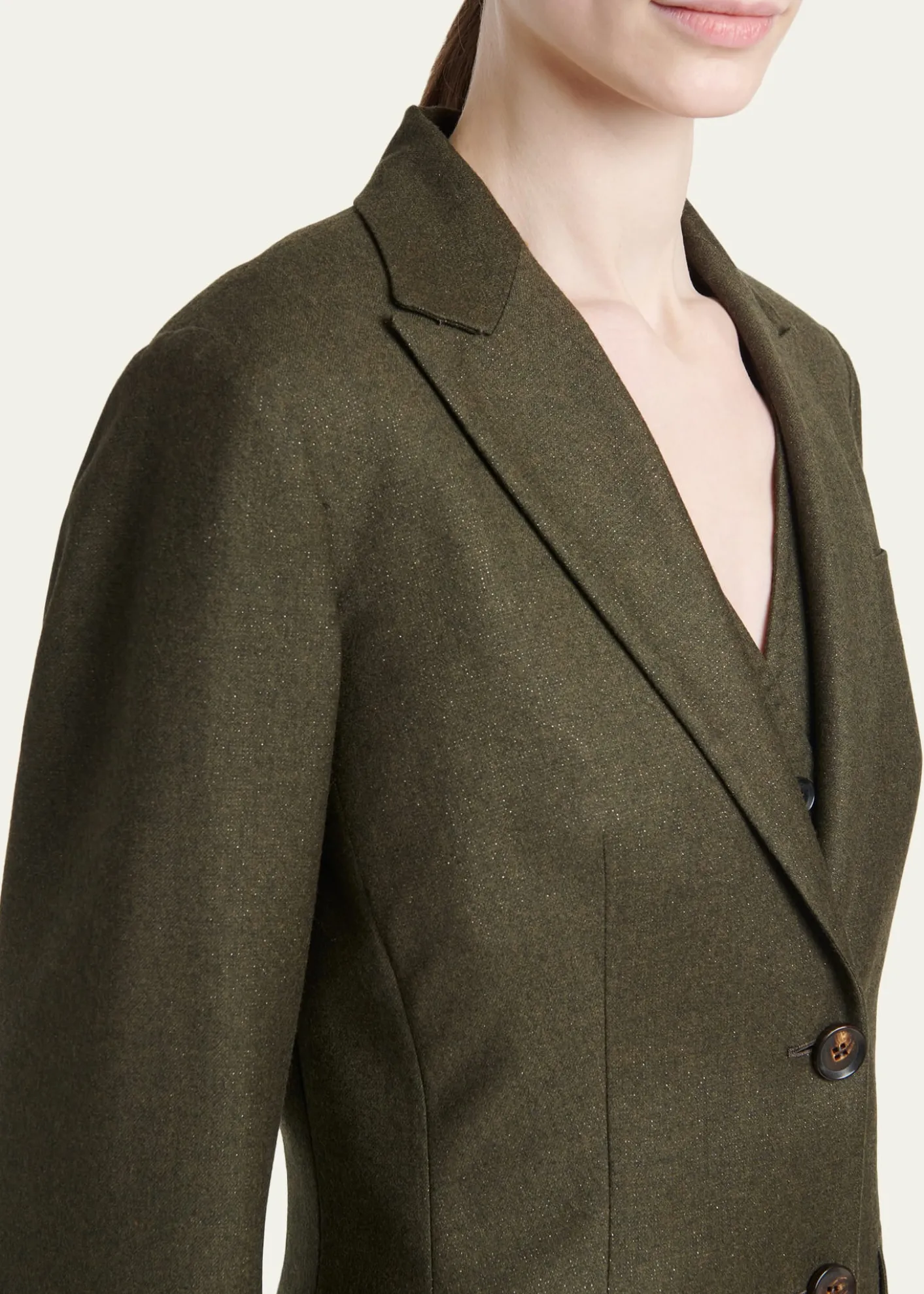 KitonMetallic Wool Single-Breasted Jacket