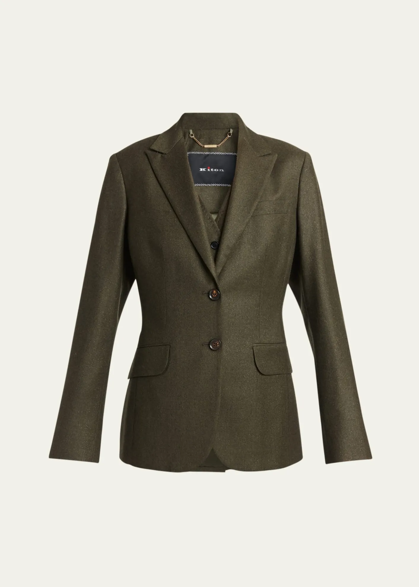 KitonMetallic Wool Single-Breasted Jacket