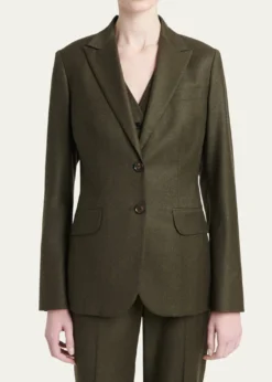 KitonMetallic Wool Single-Breasted Jacket