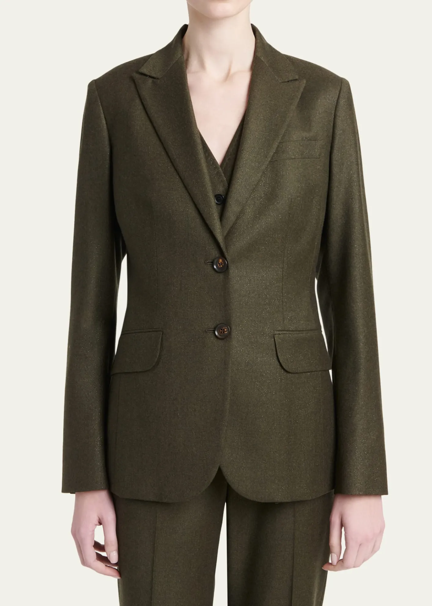 KitonMetallic Wool Single-Breasted Jacket