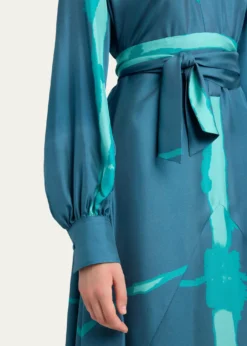 KitonPrinted Silk Long-Sleeve Maxi Shirtdress