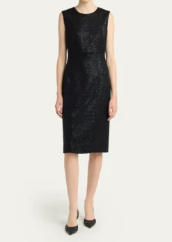 KitonSequined Sleeveless Sheath Dress