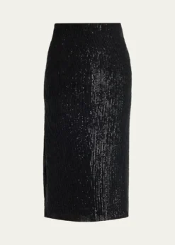 KitonStriped Sequined Midi Pencil Skirt