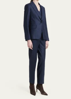 KitonWool-Cashmere Pinstripe Single-Breasted Jacket