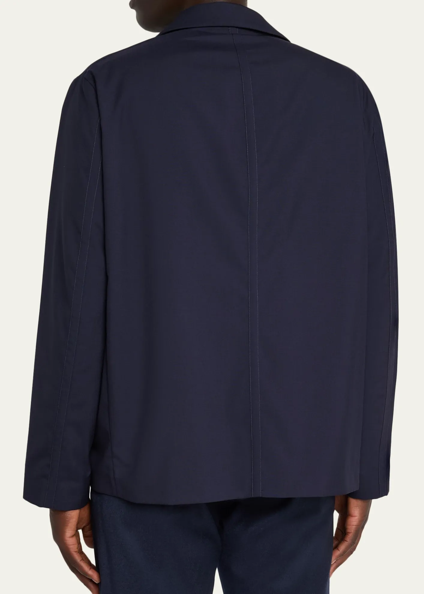 KNTMen's Wool Hidden Button-Front Bomber Jacket