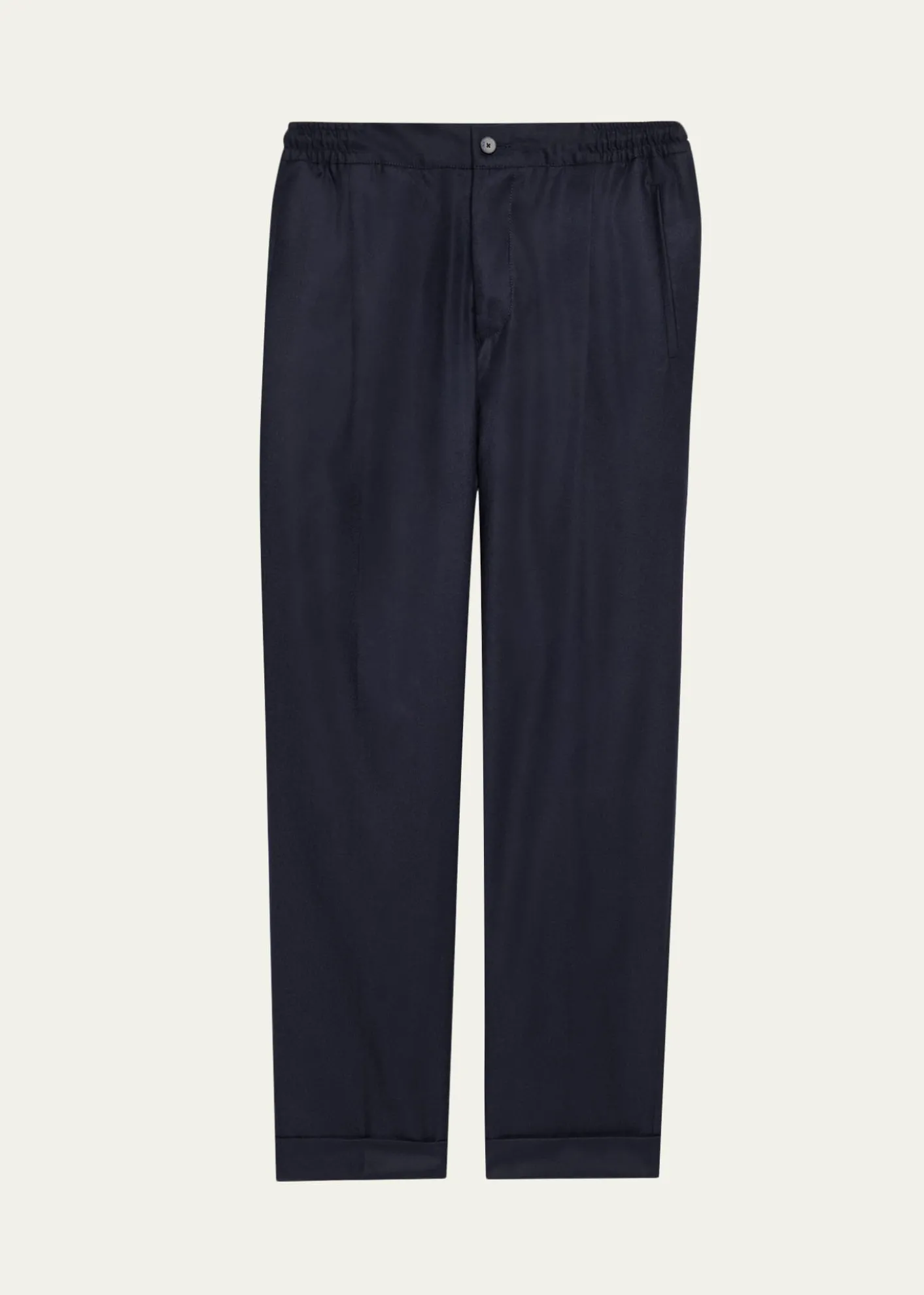 KNTMen's Wool Stretch Pleated Drawstring Trousers