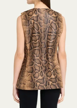 Kobi HalperinAbi Crewneck Python-Print Vest