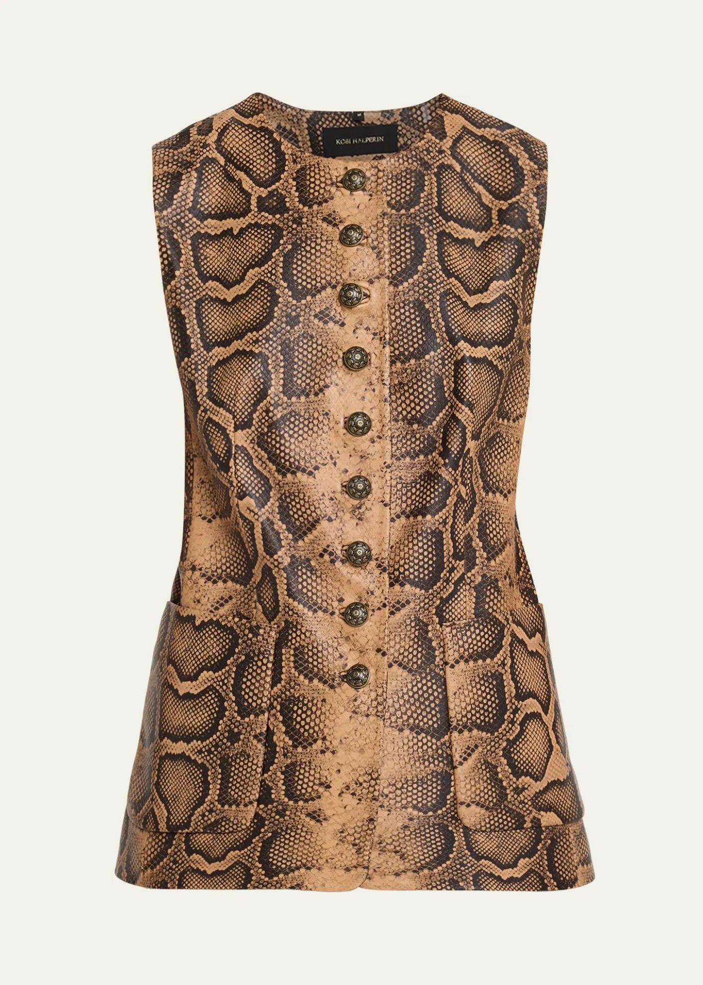 Kobi HalperinAbi Crewneck Python-Print Vest