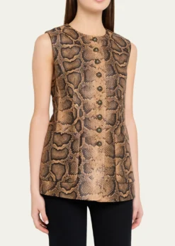 Kobi HalperinAbi Crewneck Python-Print Vest