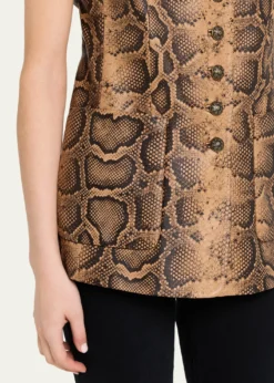 Kobi HalperinAbi Crewneck Python-Print Vest