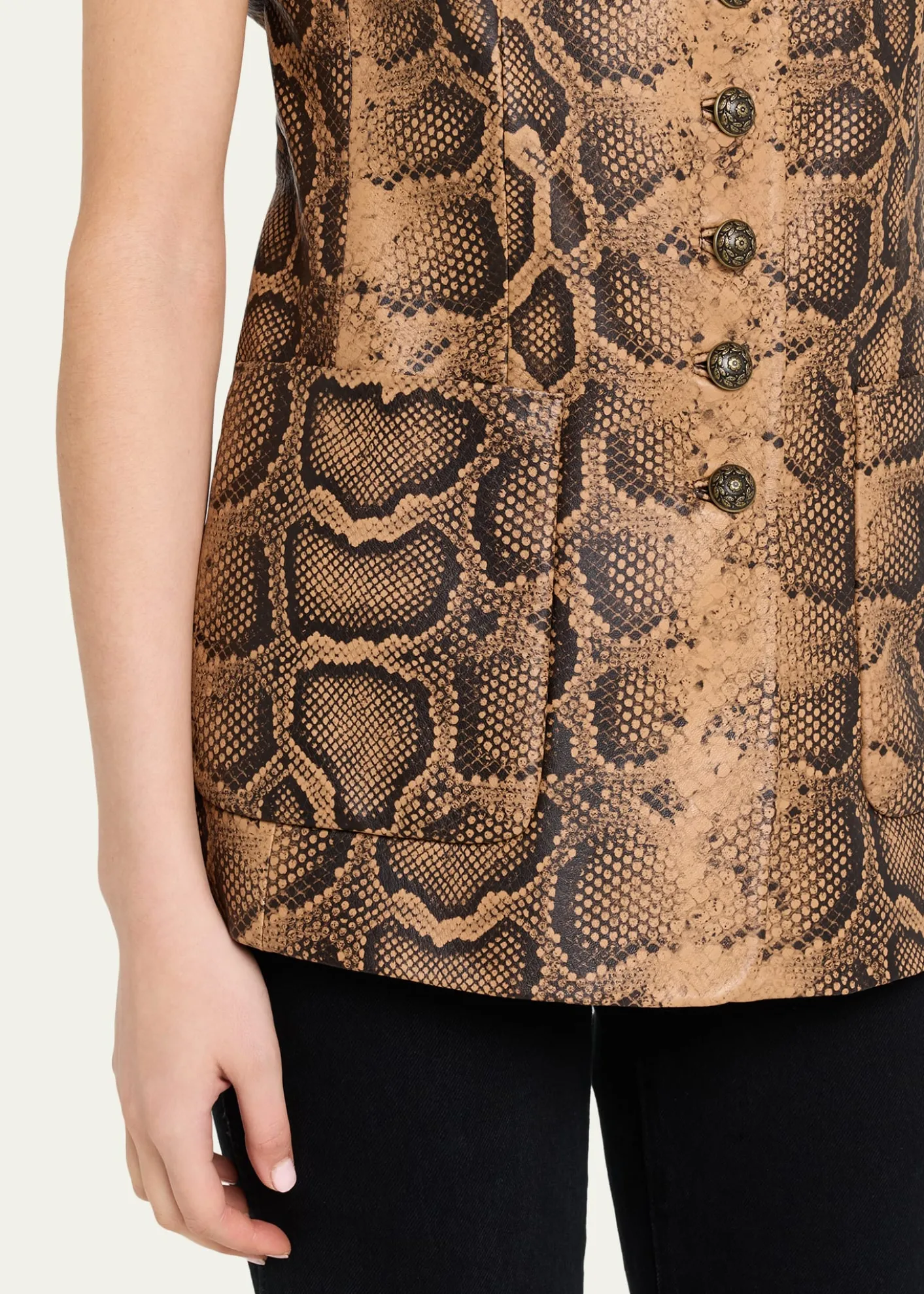 Kobi HalperinAbi Crewneck Python-Print Vest