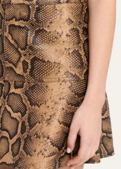 Kobi HalperinAddie Snake Leather A-Line Miniskirt