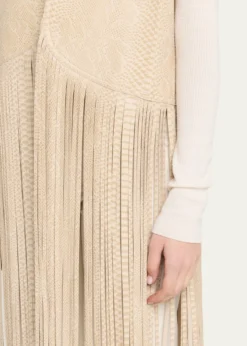 Kobi HalperinAngela Snakeskin Fringe Leather Vest