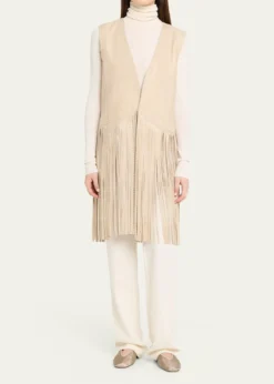 Kobi HalperinAngela Snakeskin Fringe Leather Vest