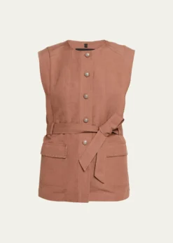 Kobi HalperinBeckett Belted Linen Vest