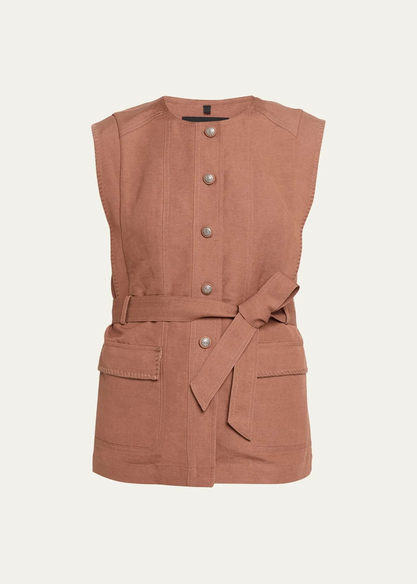 Kobi HalperinBeckett Belted Linen Vest