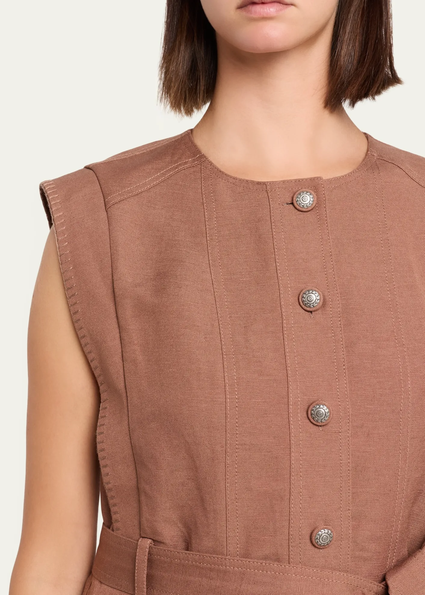 Kobi HalperinBeckett Belted Linen Vest
