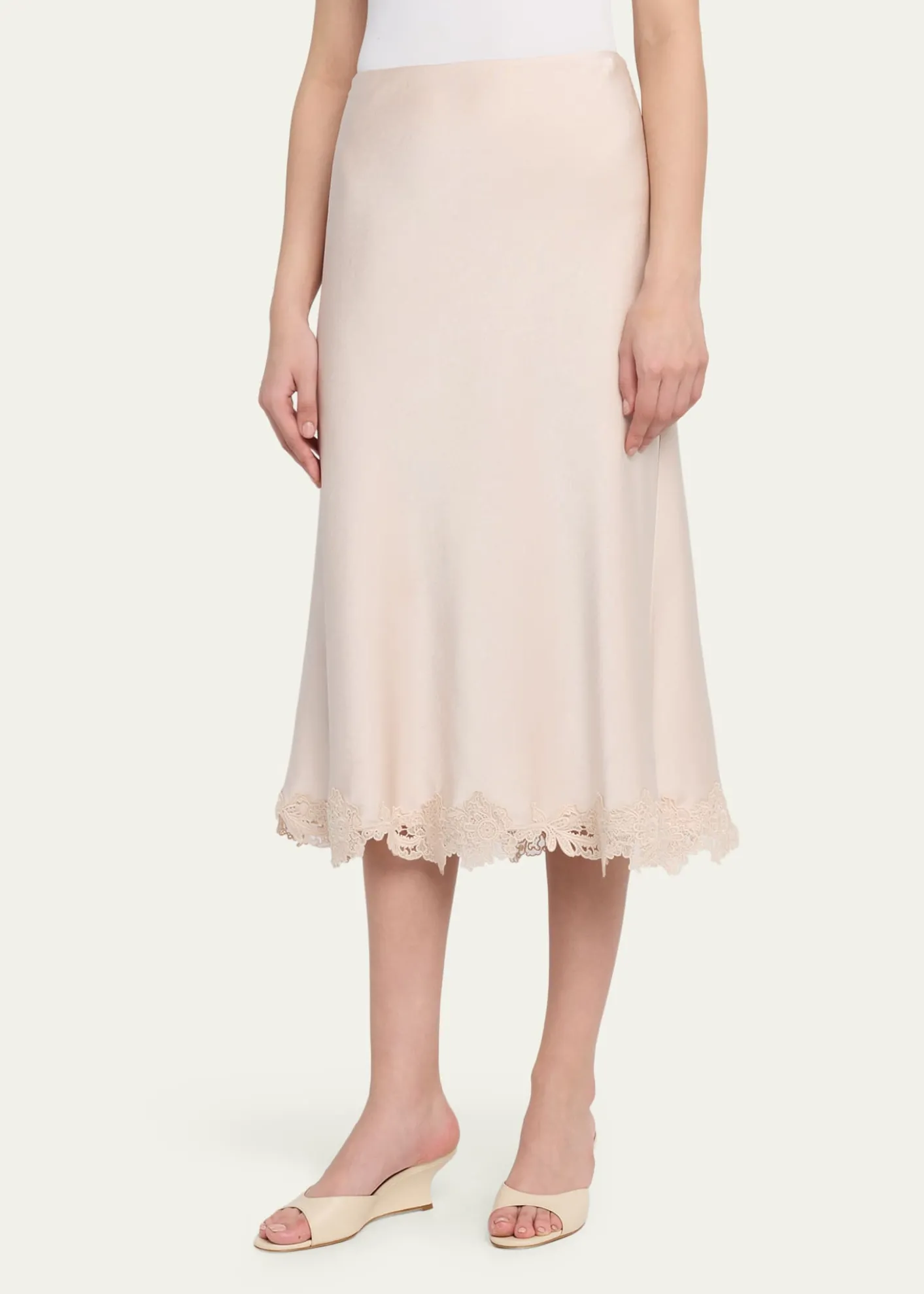 Kobi HalperinBrooks Lace-Trim Midi Skirt