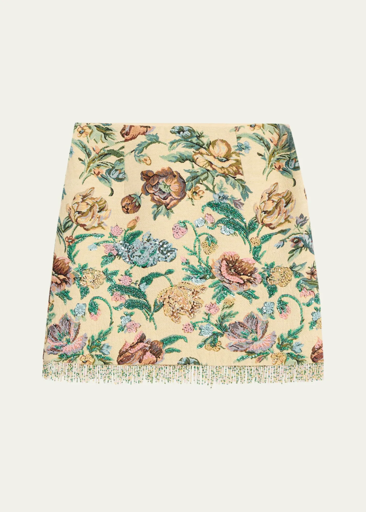 Kobi HalperinCelia Floral Fringe Cotton-Blend Miniskirt