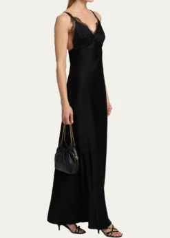 Kobi HalperinEvin Lace-Trim Satin Maxi Dress