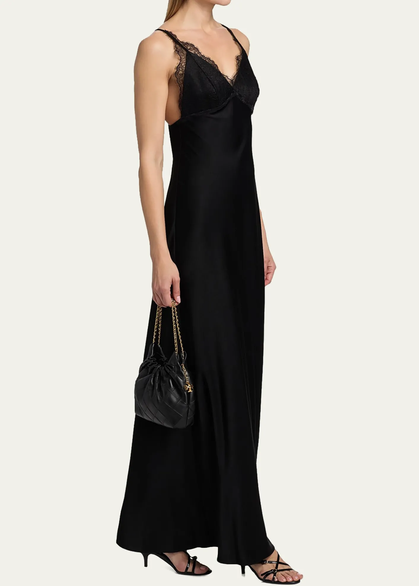 Kobi HalperinEvin Lace-Trim Satin Maxi Dress