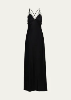 Kobi HalperinEvin Lace-Trim Satin Maxi Dress