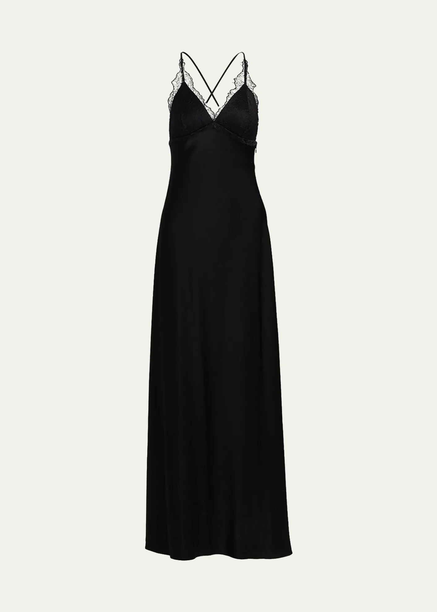 Kobi HalperinEvin Lace-Trim Satin Maxi Dress