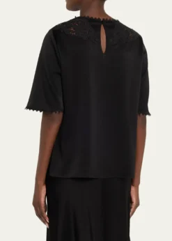 Kobi HalperinFrankie Lace-Inset Satin Back Crepe Blouse