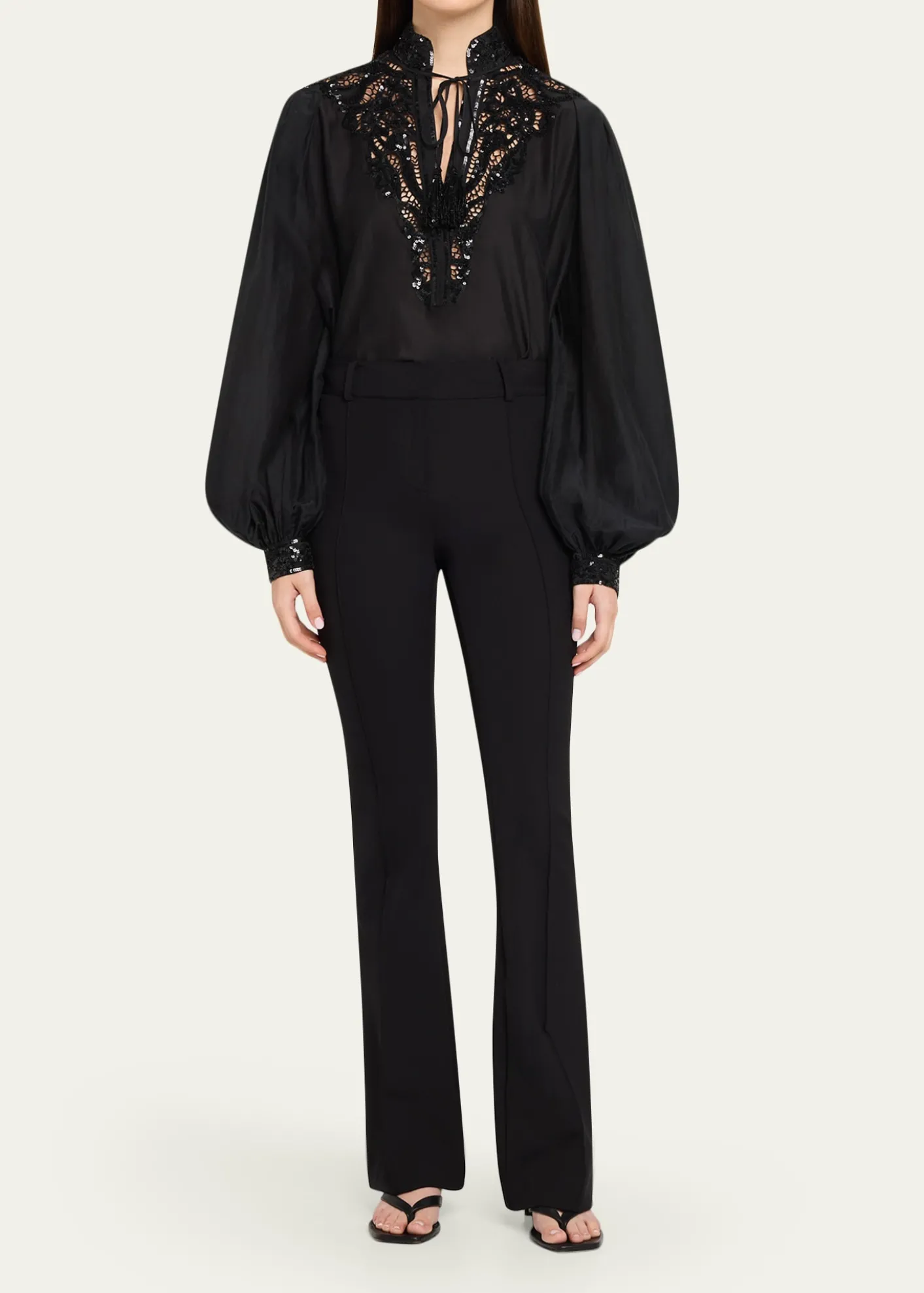 Kobi HalperinHarper Sequin Lace-Yoke Blouse