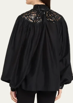 Kobi HalperinHarper Sequin Lace-Yoke Blouse