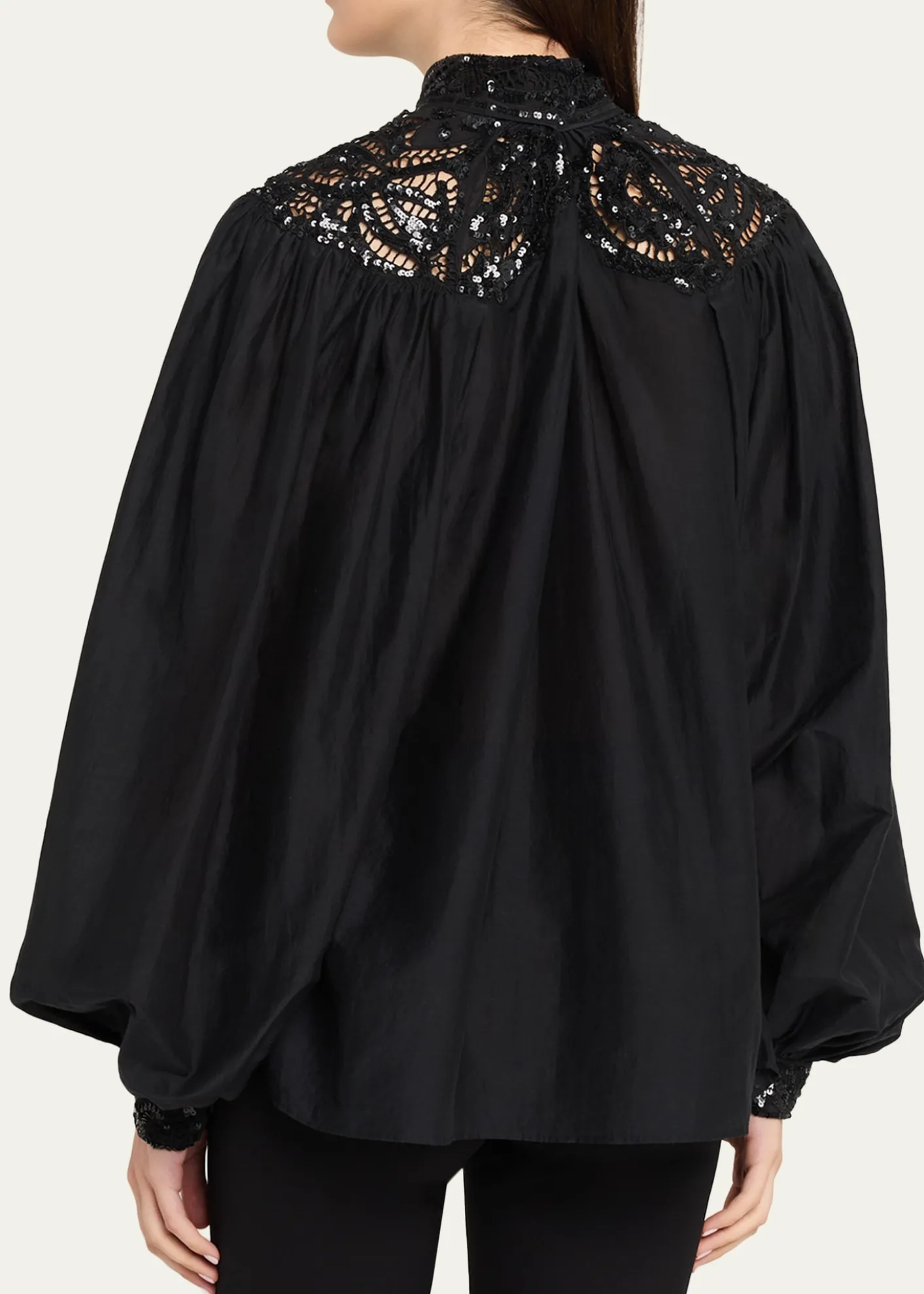 Kobi HalperinHarper Sequin Lace-Yoke Blouse