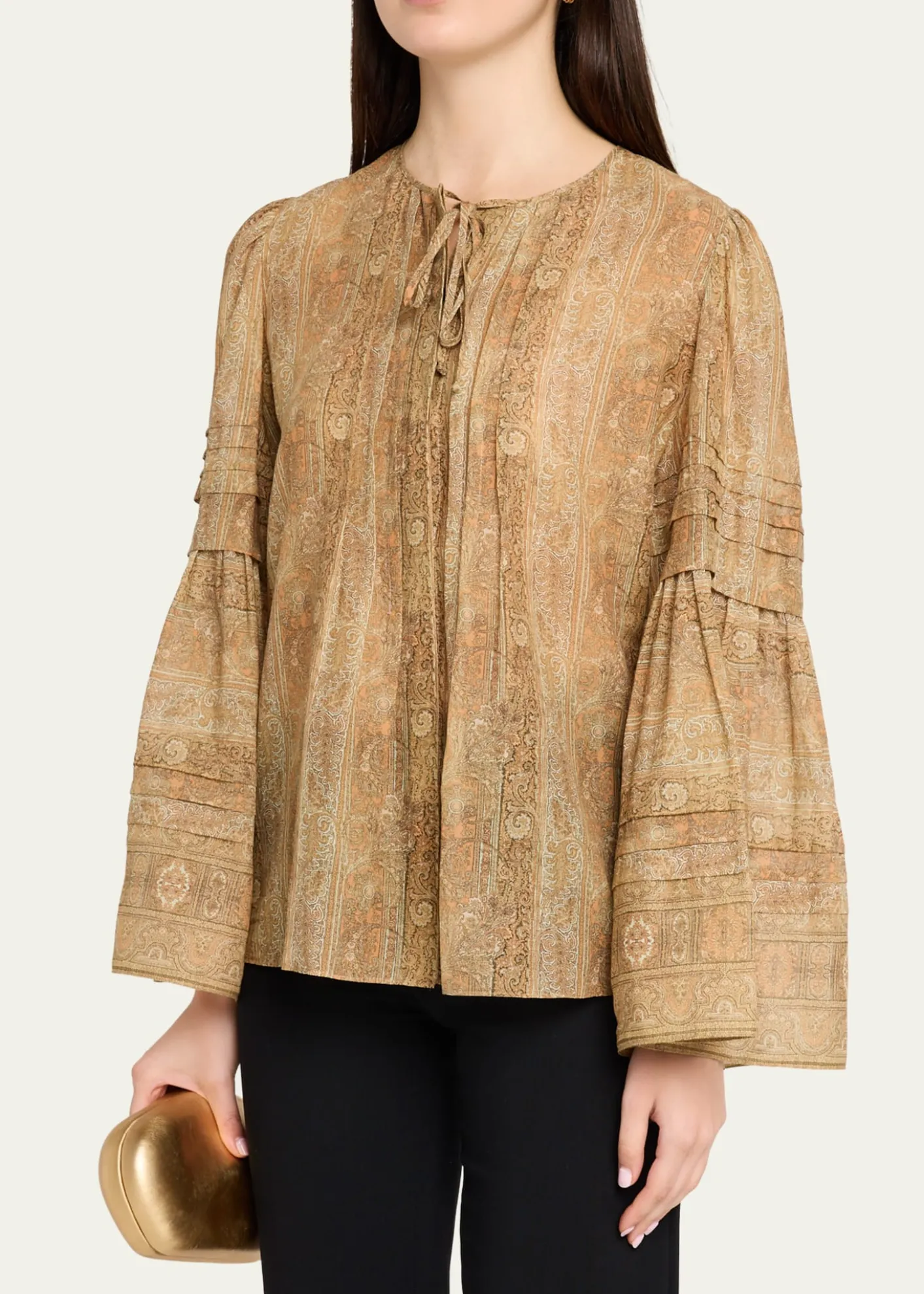 Kobi HalperinJoey Floral Flare-Sleeve Blouse