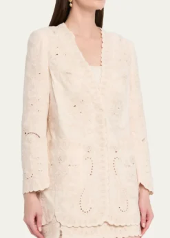 Kobi HalperinLace Embroidered Cotton-Linen Jacket