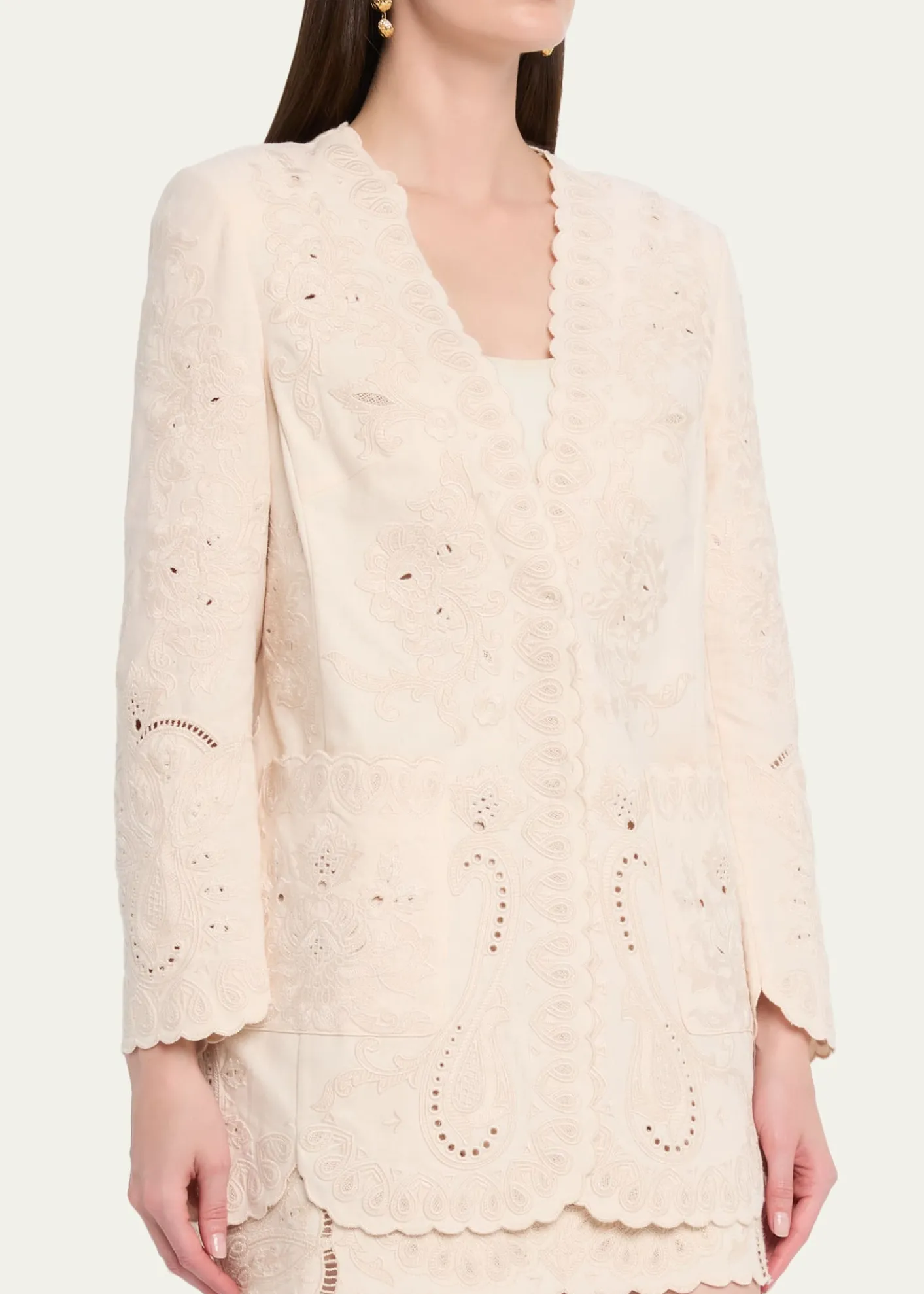Kobi HalperinLace Embroidered Cotton-Linen Jacket