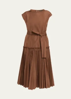 Kobi HalperinLogan Pleated Drop-Waist Midi Dress