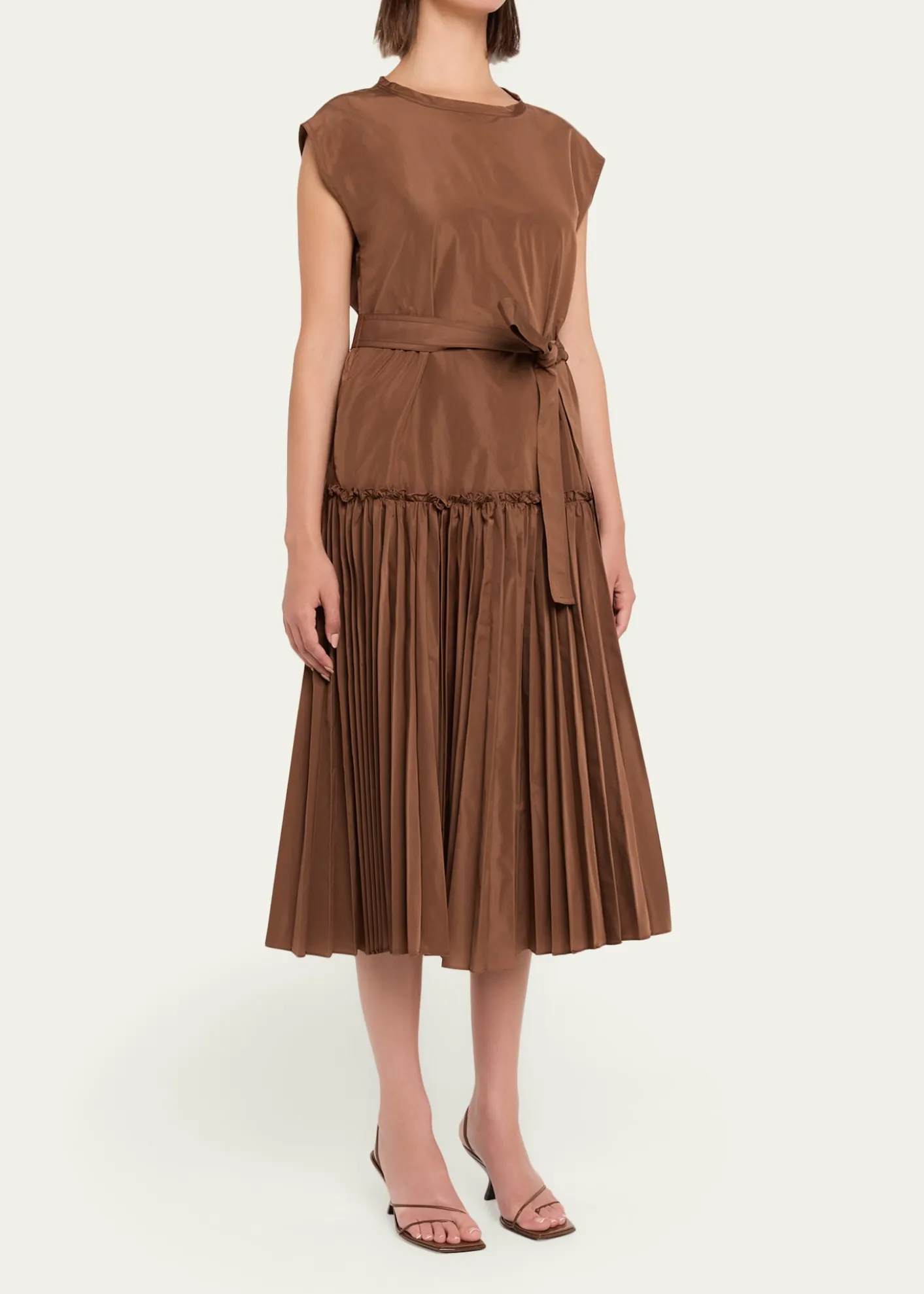 Kobi HalperinLogan Pleated Drop-Waist Midi Dress