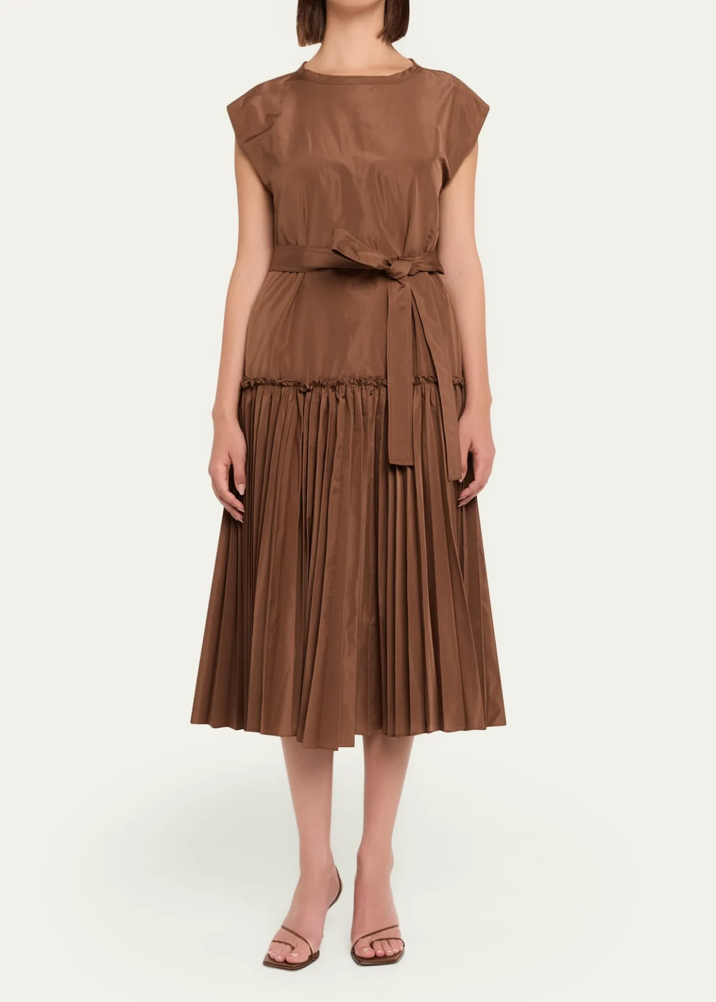 Kobi HalperinLogan Pleated Drop-Waist Midi Dress