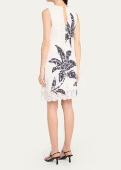 Kobi HalperinMaren Sleeveless Palm Leaf-Print Lace Dress