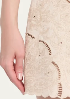 Kobi HalperinNatalie Embroidered Cotton-Linen Mini Skirt