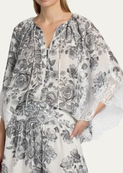 Kobi HalperinPaloma Lace-Trim Viscose-Linen Blouse