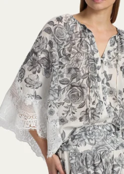 Kobi HalperinPaloma Lace-Trim Viscose-Linen Blouse