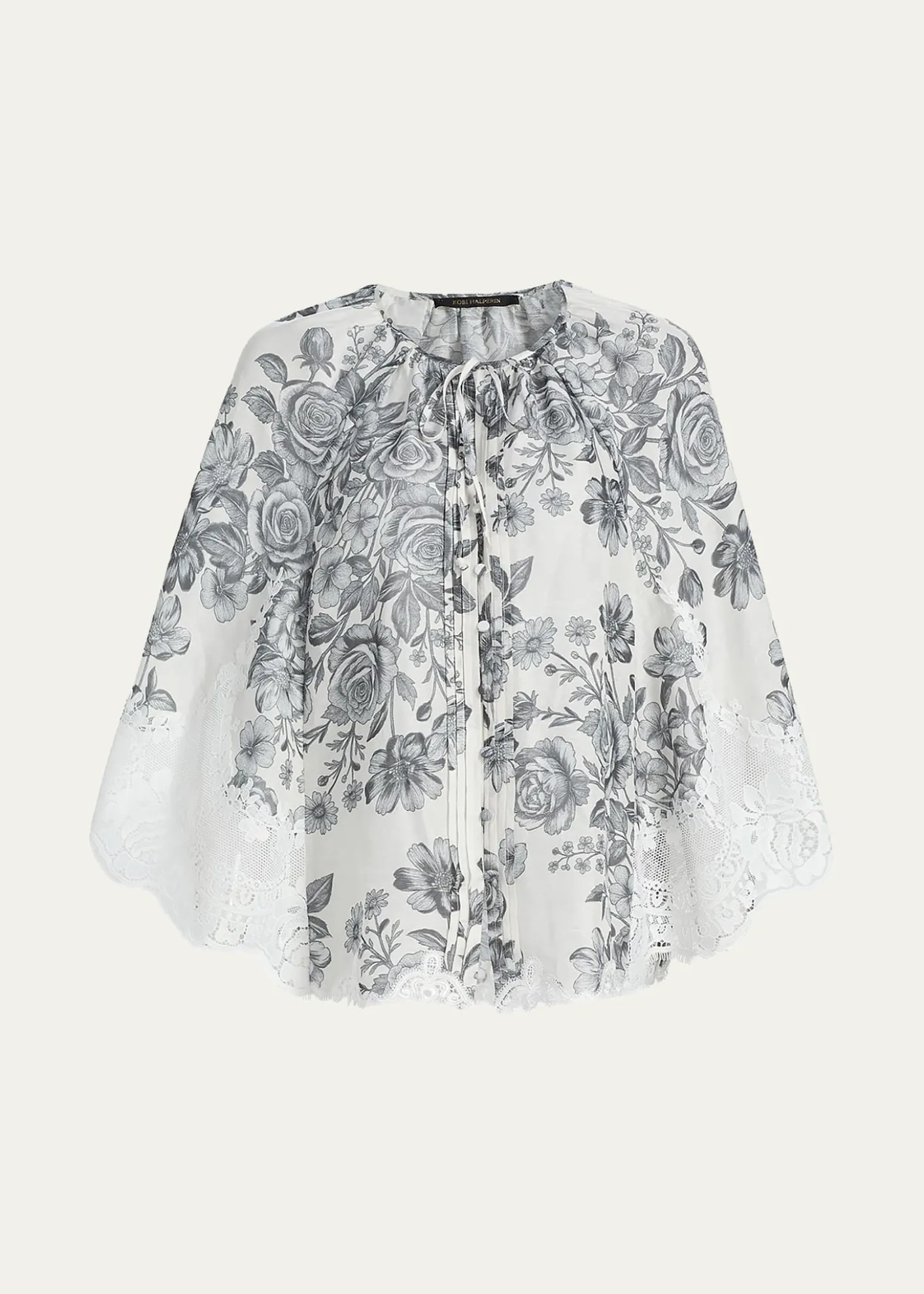 Kobi HalperinPaloma Lace-Trim Viscose-Linen Blouse