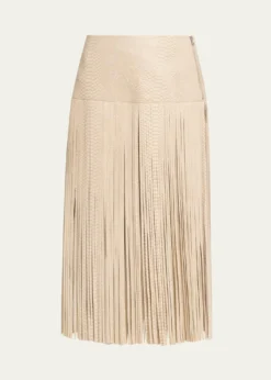 Kobi HalperinParker Leather Fringe Skirt