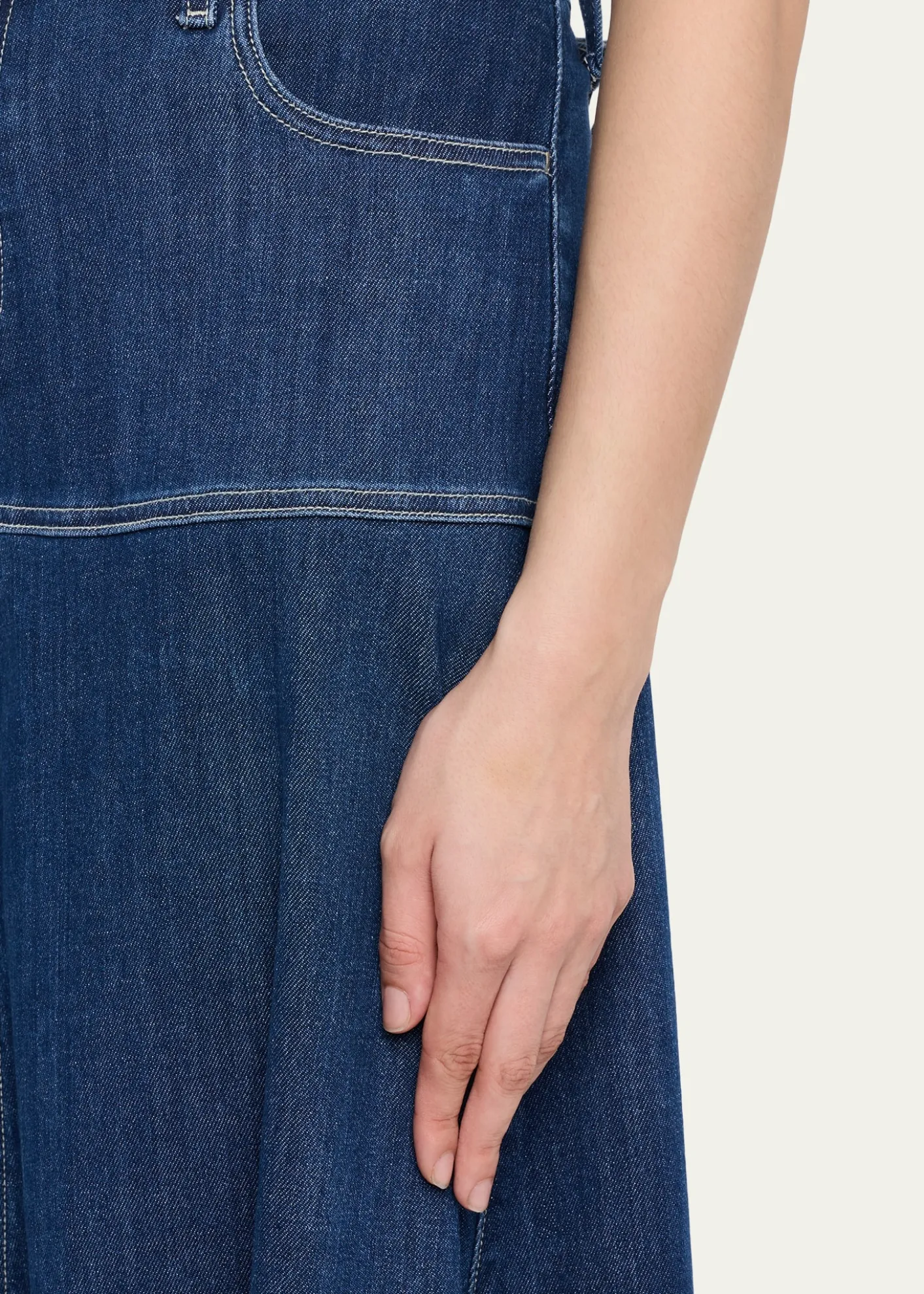 Kobi HalperinYsabelle A-Line Cotton Denim Midi Skirt