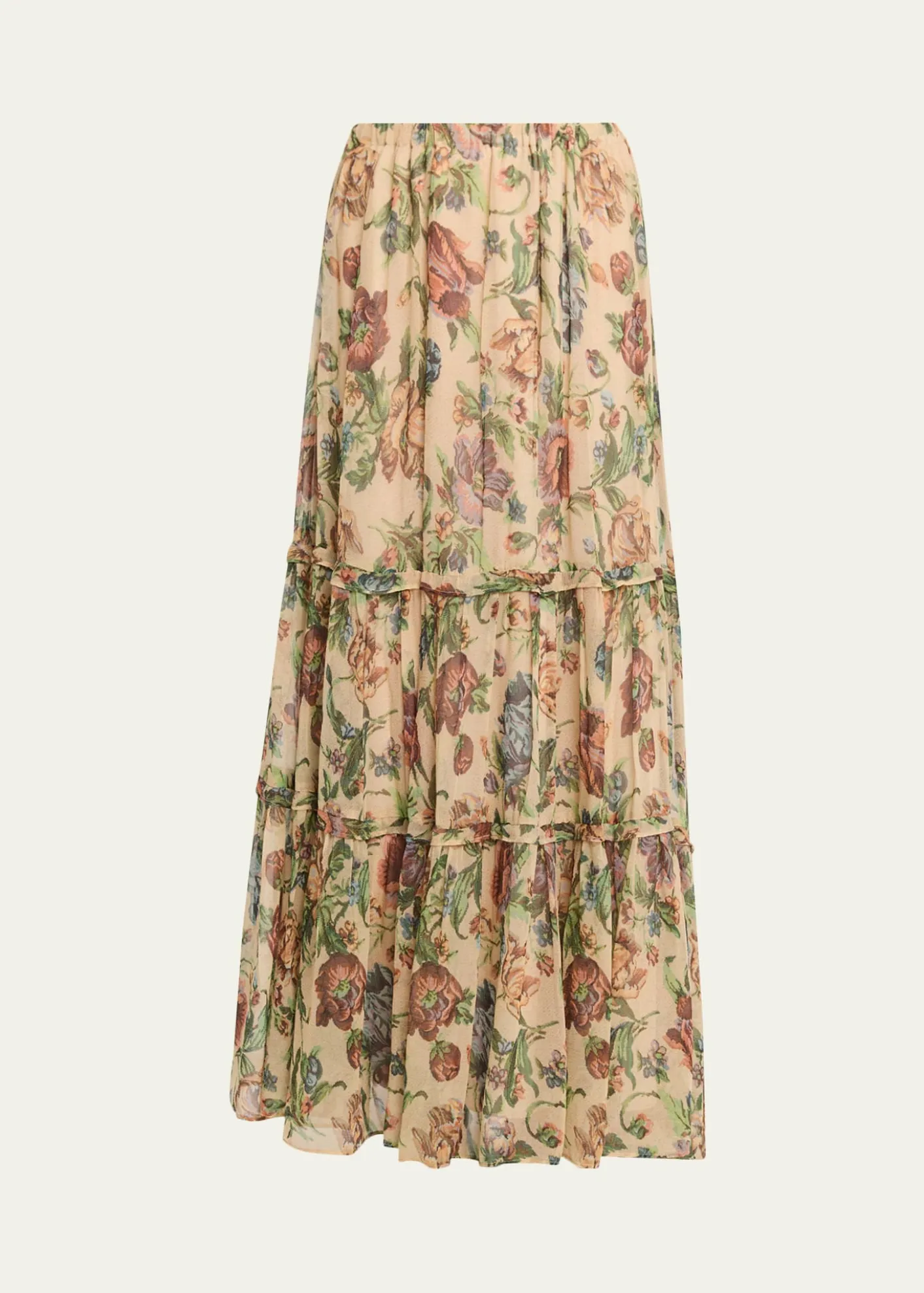 Kobi HalperinZane Tiered Floral-Print Maxi Skirt